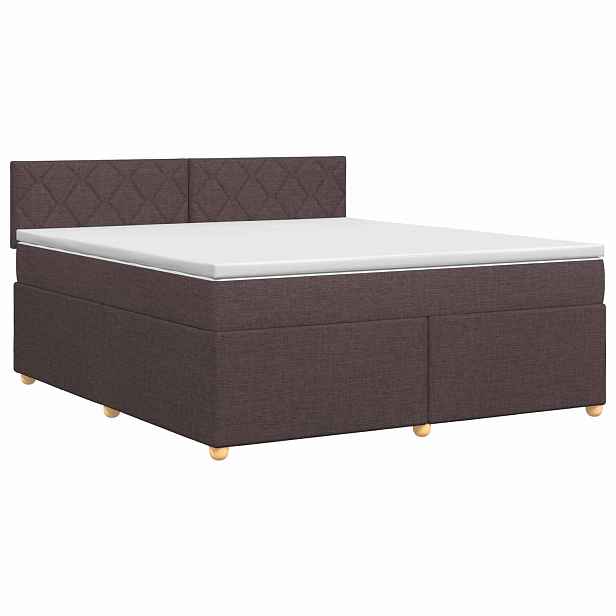 vidaXL Postel boxspring s matrací Tmavě hnědá 140 x 200 cm Textil