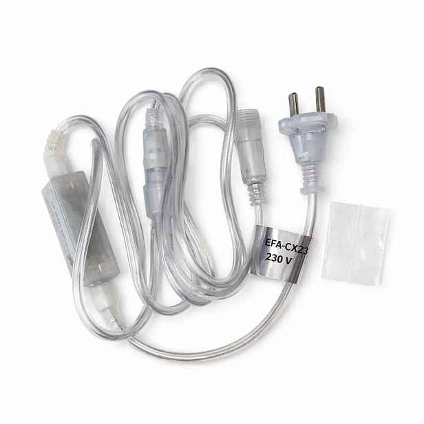 Easy Fix zdrojový kabel s oddělitelným AC/DC můstkem, transparentní kabel IP20 interiér, 230 V