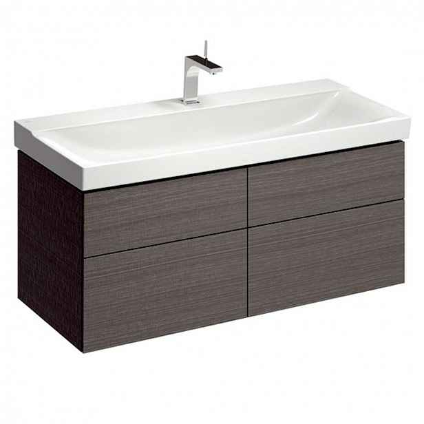 Geberit Xeno 2 - Skříňka pod umyvadlo 120 cm s LED svítidlem, 4 zásuvky, šedá 500.518.43.1