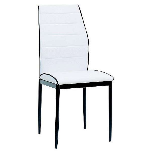 Jídelní židle Round, bílá ekokůže