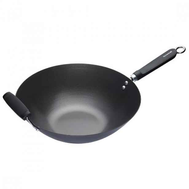 Pánev Wok, 35,5 cm, uhlíková ocel - Kitchen Craft