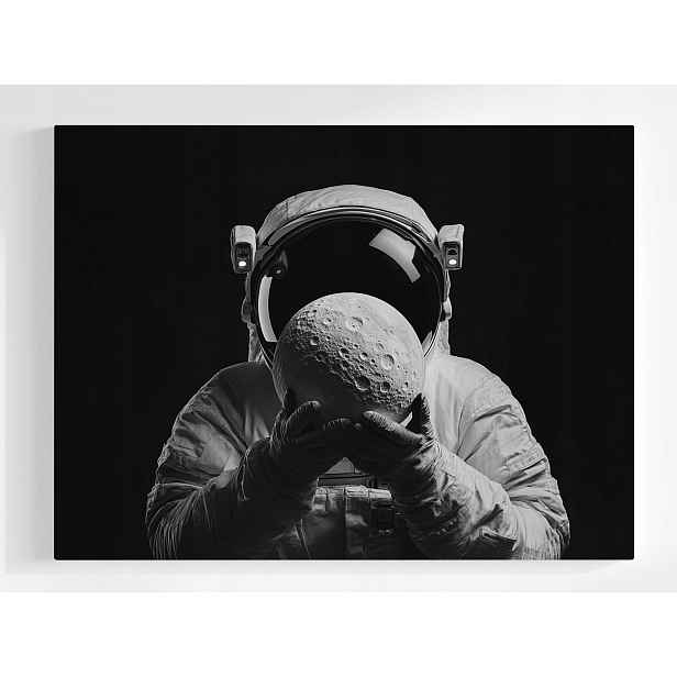 Plakát Portrét Astronauta Měsíc Vesmír B&w Věda 100x75
