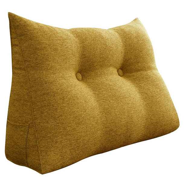 Vercart KLÍNOVÝ POLŠTÁŘ pro postel vzhled lnu Žlutý 80 cm