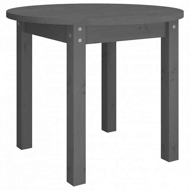 vidaXL Konferenční stolek šedý Ø 55 x 45 cm masivní borové dřevo