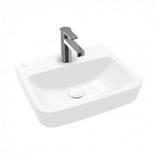 Villeroy & Boch O.novo - Umývátko na desku, 45x37 cm, bez přepadu, otvor pro baterii, CeramicPlus, alpská bílá 43444LR1