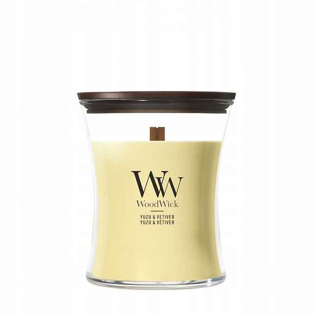WoodWick Yuzu & Vetiver střední vonná svíčka 275 g