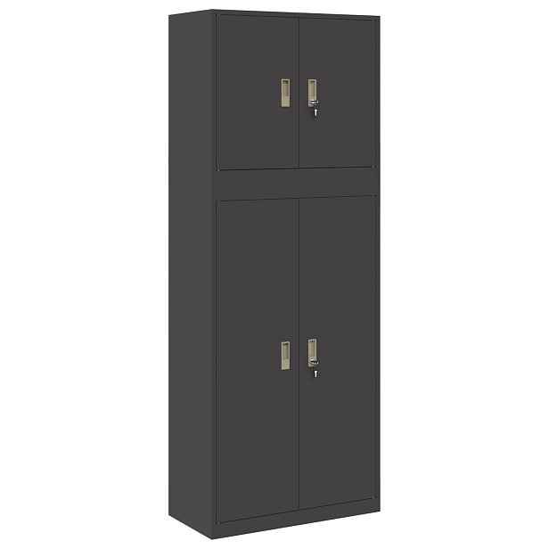 vidaXL Úložná skříňka 2 ks Černá 80 x 40 x 210 cm Ocel Zamykatelné