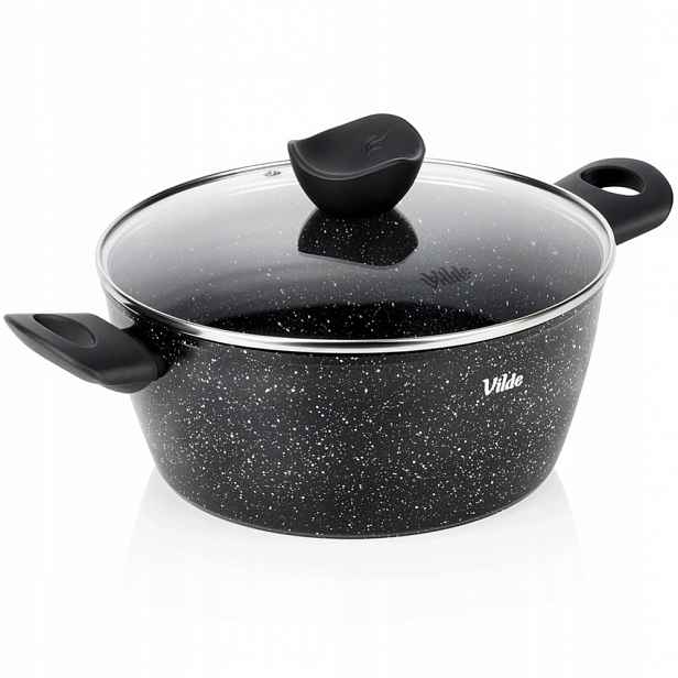 Hrnec granitový se skleněnou poklicí Granitica 24 cm, 3,6 l
