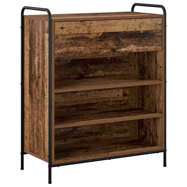 vidaXL Skříň na obuv 76 x 36,5 x 93 cm Kompozitní dřevo Staré dřevo