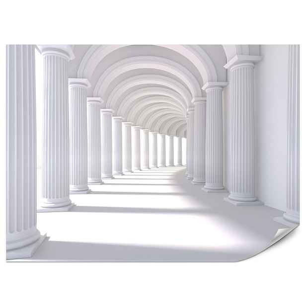 Muralo FOTOTAPETA do Obývacího Pokoje Prostorový Tunel Historické Sloupy 450x315