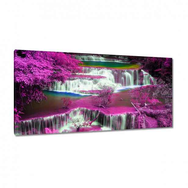 Obrazy 115x55 Fialový vodopád