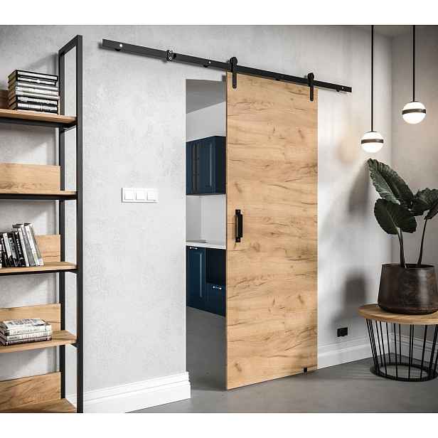 Posuvné dveře s kováním LEONTINA 1 - 90 cm, dub craft