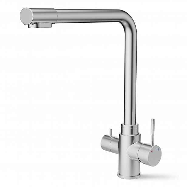 Třícestná Dřezová Baterie Inox Kartáčovaná 360°