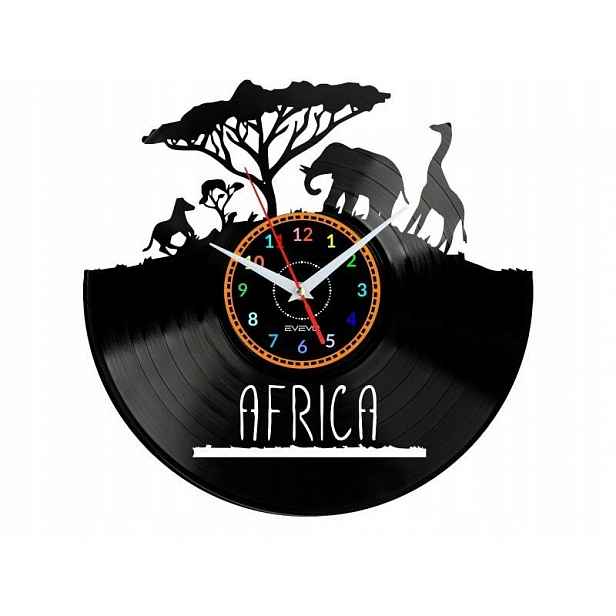 Afrika Dárek Originální dekorace do domu Hodiny z vinylové desky