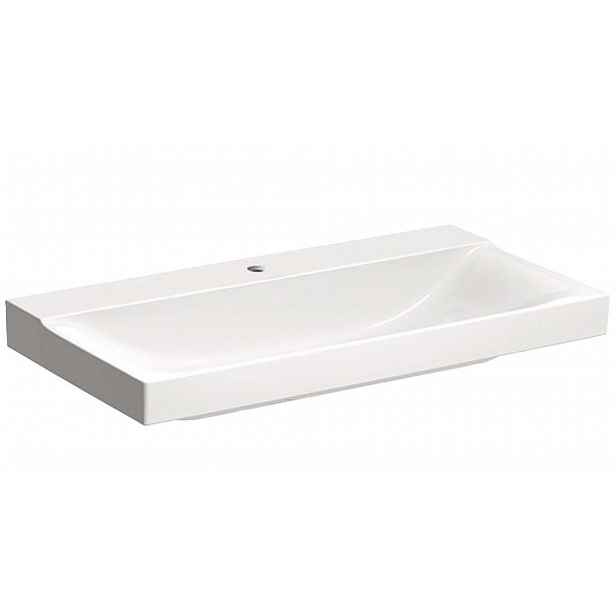 Geberit Xeno 2 - Umyvadlo 90x48 cm, otvor pro baterii, bez přepadu, s KeraTect, bílá 500.531.01.1
