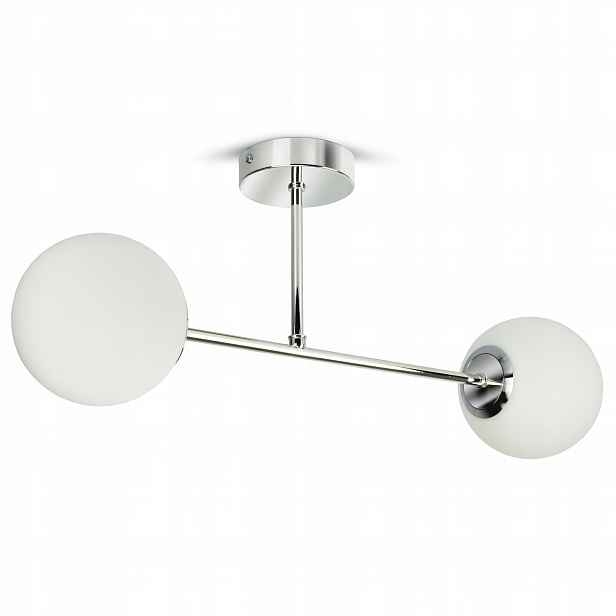 Stropní Svítidlo Lustr Stropní Svítidlo Chrom Skleněné Bílé Kule Glass W2 Led G9