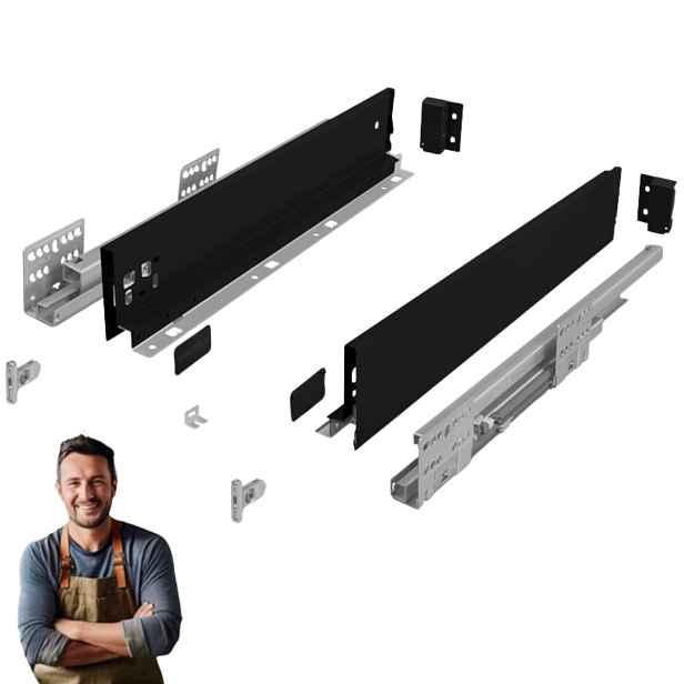 Šuplík Hafele Matrix Slim 500 mm H-84 35 kg 514.11.305 Tenká černá