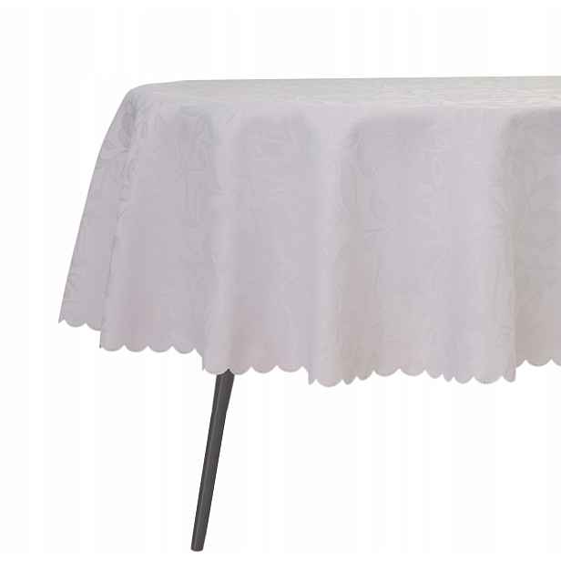 Ubrus Odolný Proti Skvrnám, Oválný, 140 X 310 CM, Bílý, Vzor, Květiny, Svátky, Oválný