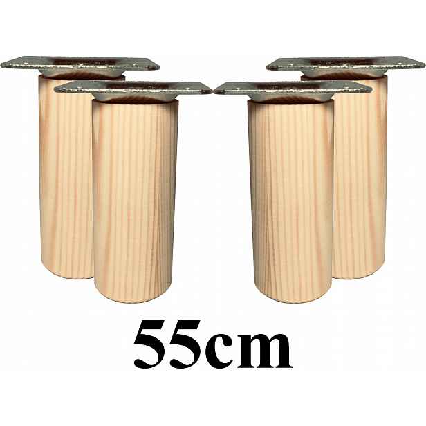 Dřevěné Nožky soustružené 55 cm, sada 4 plechy