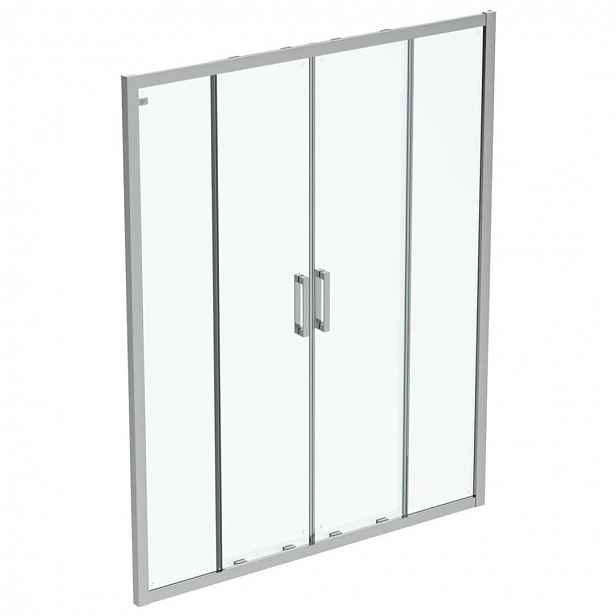 Ideal Standard Connect 2 - Posuvné sprchové dveře, čtyřdílné, 150 cm, silver bright/čiré sklo K9281EO
