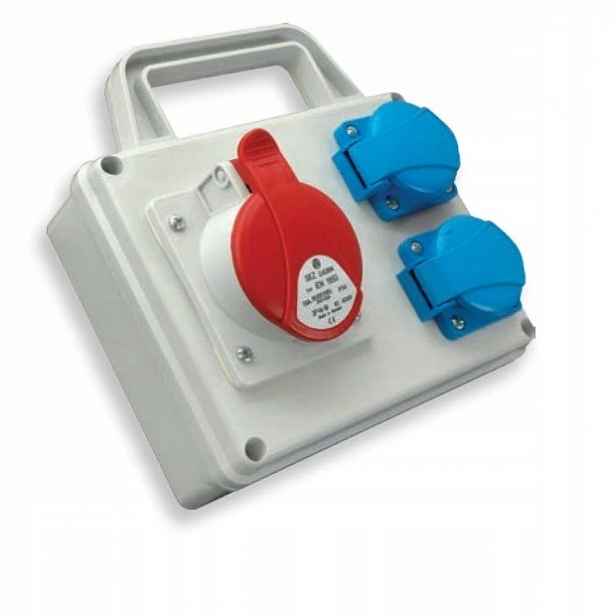 Minizásuvková rozvodnice Praktik, Ip 54, 1x1643, 2x230 V s držákem