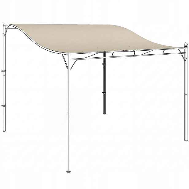 Náhradní střecha pro pergolu Outsunny 84C-731V00CW 298x293 cm krémově bílá