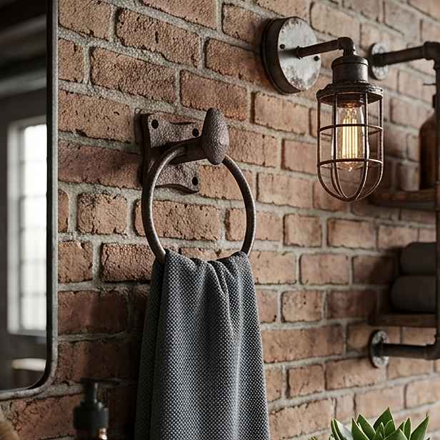 TEMU Retro těžký rustikální nástěnný litinový kulatý věšák na ručníky v evropském stylu - 1 ks litinový věšák na železné hřebíky, vhodný pro zahradu,