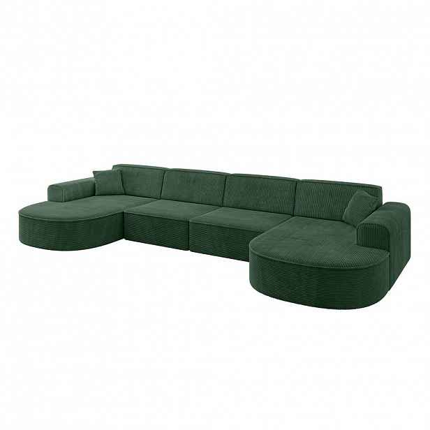 ALTDECOR SEDACÍ SOUPRAVA MARI-U2 – 388 × 171 × 79 cm, zelený manšestr
