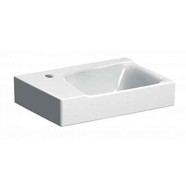 Geberit Xeno 2 - Umývátko 40x28 cm, otvor pro baterii vlevo, bez přepadu, s KeraTect, bílá 500.528.01.1