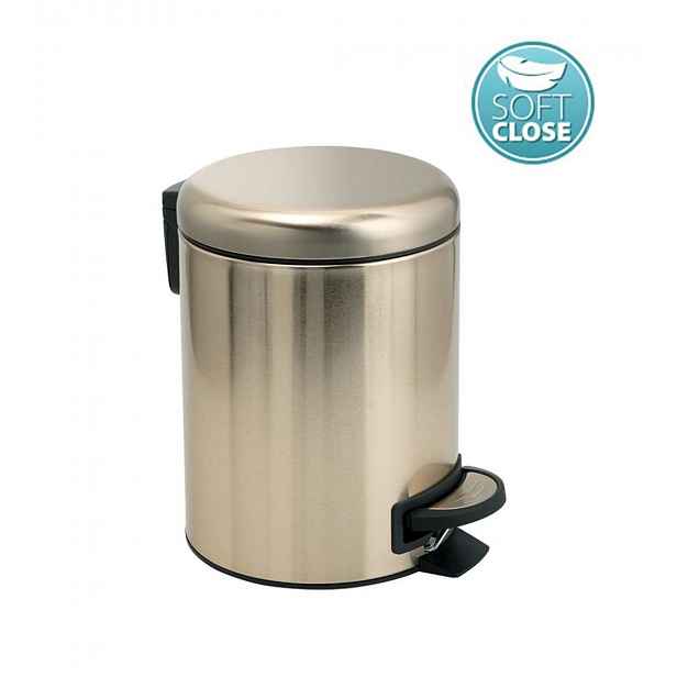 Sapho Gedy Koupelnové doplňky - Odpadkový koš 3 l, Soft Close, matná zlatá 320987