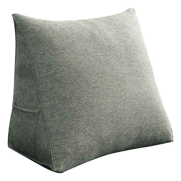 Vercart ZÁDOVÝ POLŠTÁŘ na postel vzhled lnu Šedý 45 cm