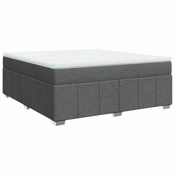 vidaXL Box spring postel s matrací tmavě šedá 180x200 cm textil