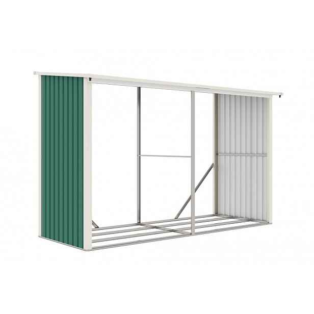 Přístřešek na dřevo G21 WOH 682 - 302 x 119 cm, zelený