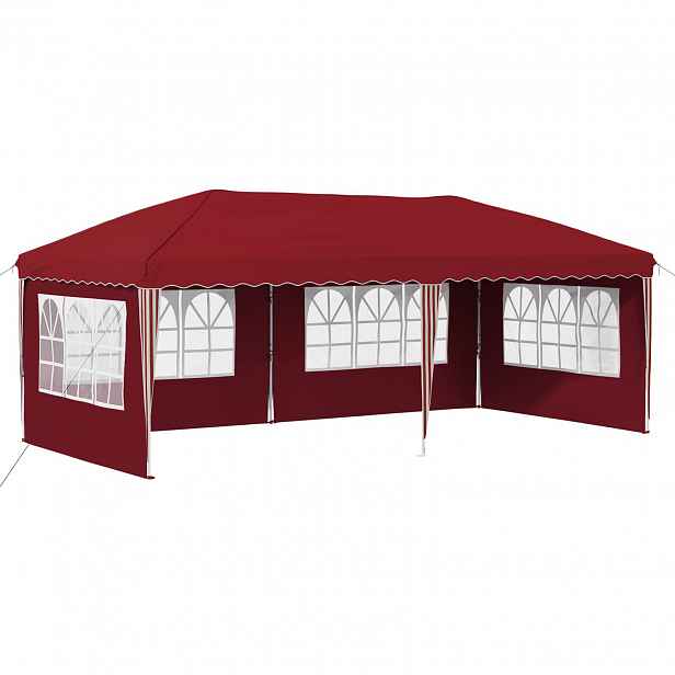 vidaXL Párty stan s výsuvným stánkem 574 x 289 x 245 cm Vínová
