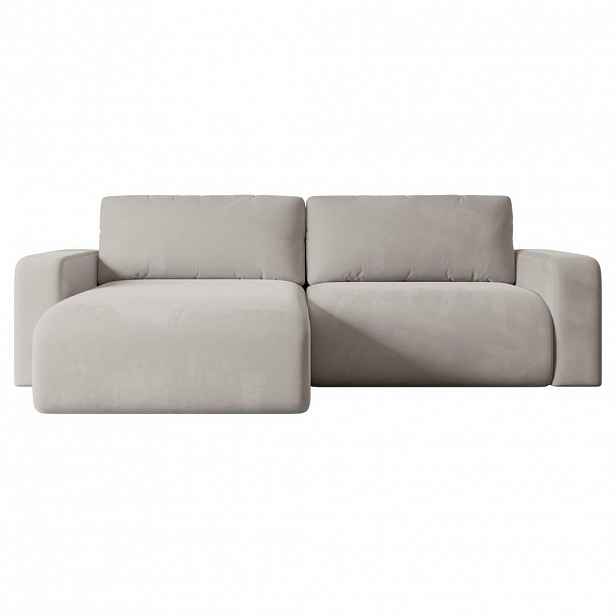 ALTDECOR ROHOVÁ SEDACÍ SOUPRAVA s funkcí lůžka a úložným prostorem KLEEA-L – 247 × 143 × 83 cm, světle hnědá barva velur
