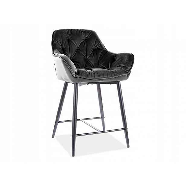 Barová Židle barová židle Cherry H-2 Velvet černá Sig