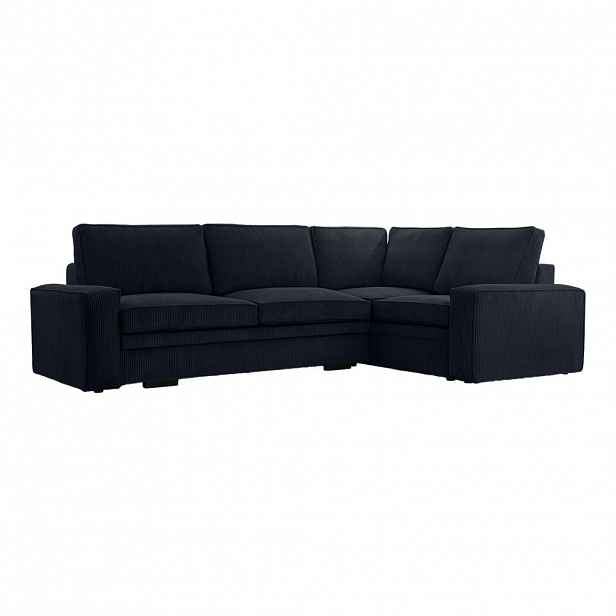 Fedve ROHOVÁ SOFAS FJORDI s funkcí spaní, Černá