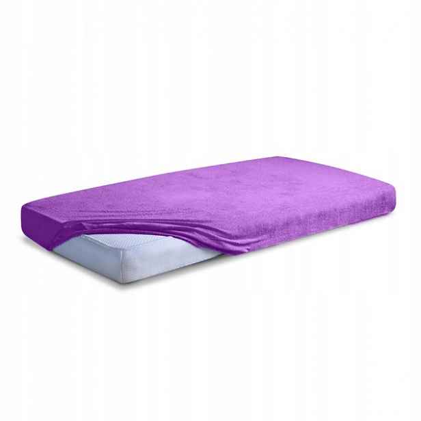 Froté prostěradlo s gumou 180x200 fialové Premium