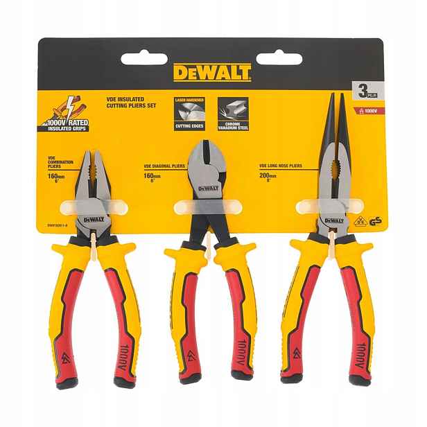 Sada 3 kusů kleští pro elektrikáře Vde DeWalt DWHT82811-0