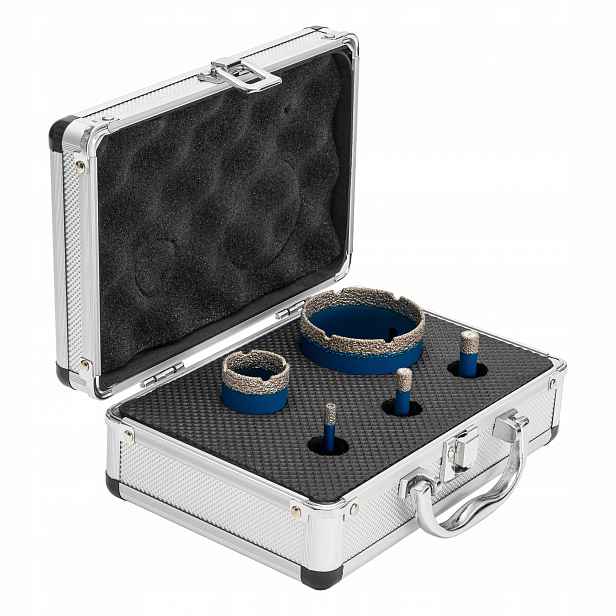 Sada diamantových děrovaček Mta 5 ks 6 8 10 35 68 mm pro gres v kufru