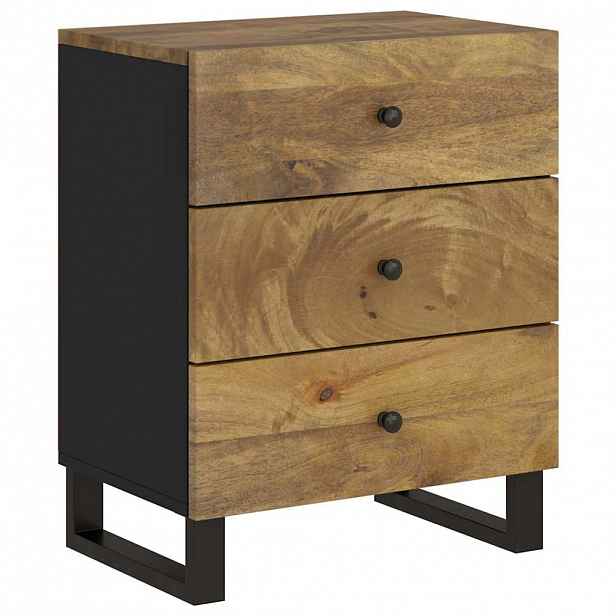 vidaXL Noční stolek 50x33x62 cm masivní mangovník a kompozitní dřevo