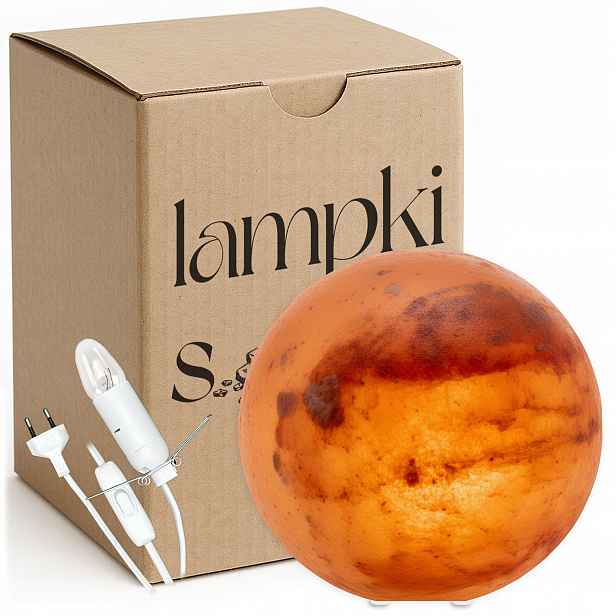 Solná lampa Himalájská 3-4 kg kulatý ionizátor měsíce Luna na patkách