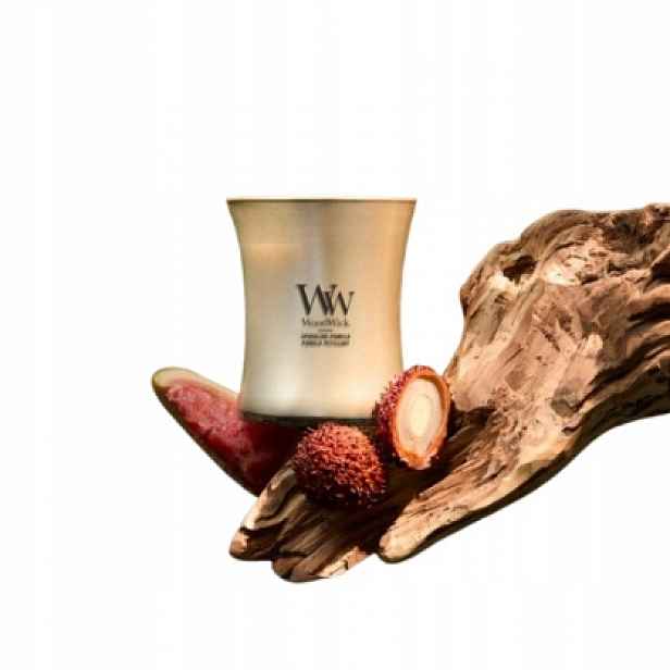 Sparkling Pomelo Woodwick Střední sójová vonná svíčka Dřevěný knot