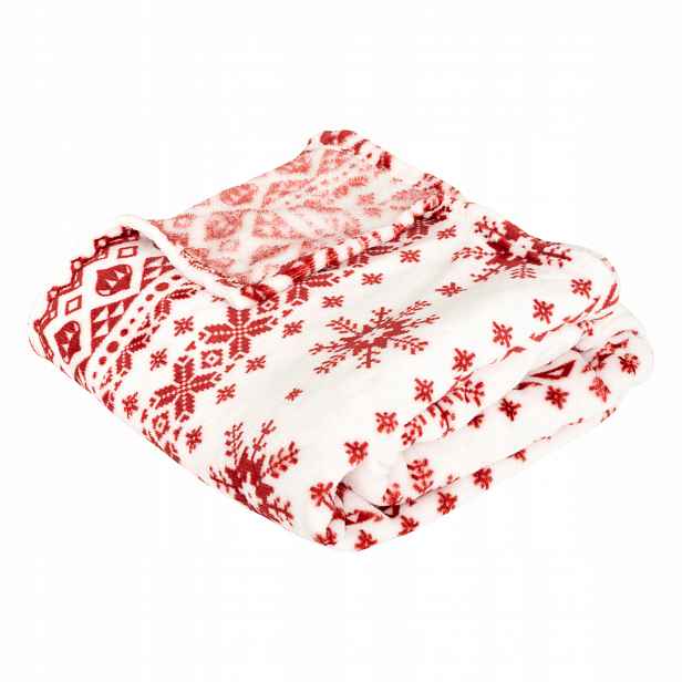 Vánoční Deka Polyester 130 X 180 CM Bílá Do Obývacího Pokoje A Ložnice