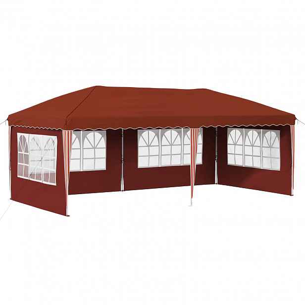vidaXL Párty stan s výsuvným stánkem 574 x 289 x 245 cm Cihlová