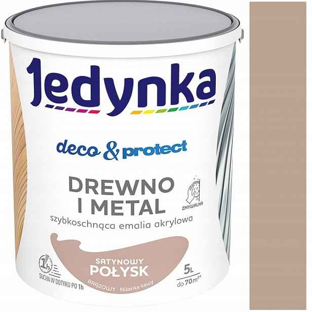 Jedynka Deco & Protect Dřevo a Kov 5L Hnědá Lesklá