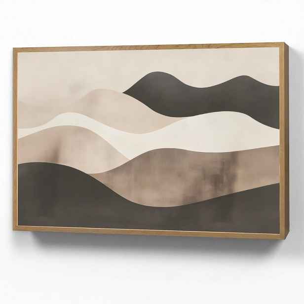 OnlyWow NÁSTĚNNÁ LAMPA S AKUMULÁTOREM Abstraktní - Krajina - Vlny - Krémová barva 100x70 cm