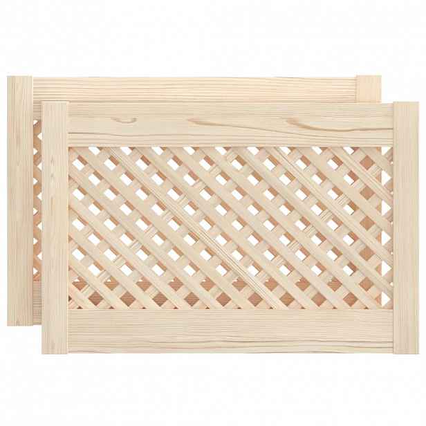 vidaXL Nábytková dvířka mřížkový design 2 ks 59,5 x 39,5 cm borovice