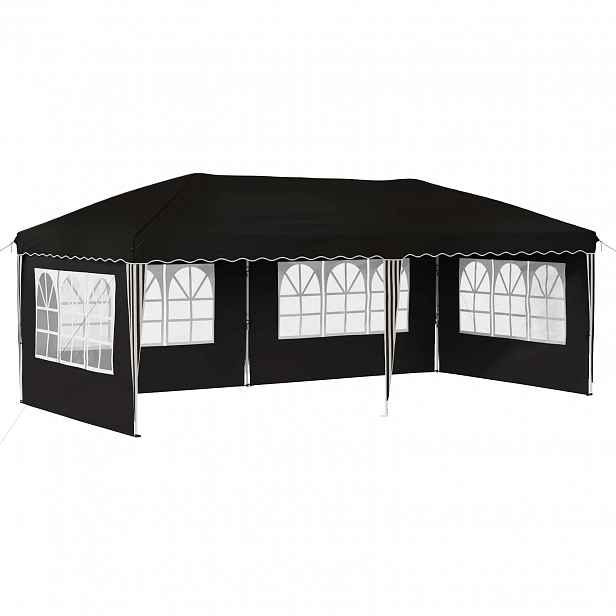 vidaXL Párty stan s výsuvným stánkem 574 x 289 x 245 cm Černá