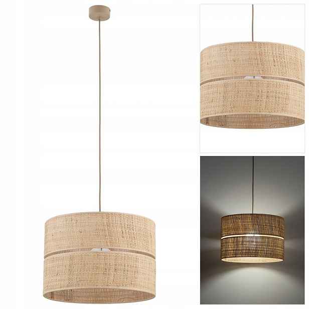 Závěsná béžová lampa Calma s přírodními liniemi pro kancelář Tk Lighting